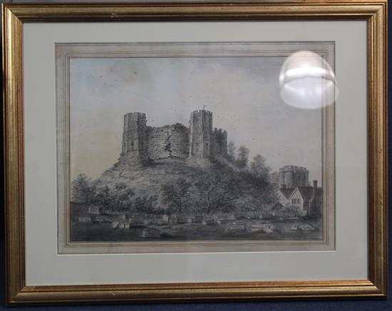 James Lambert Jnr (1741-1799) Lewes Castle from the cemetery, 13 x 18in.
